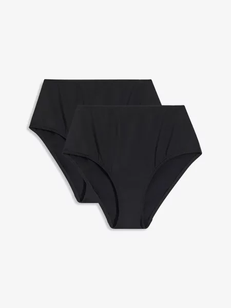 Figi bikini z wysokim stanem 2 pary czarne