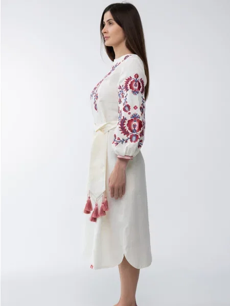 Льняное платье Folk Moda