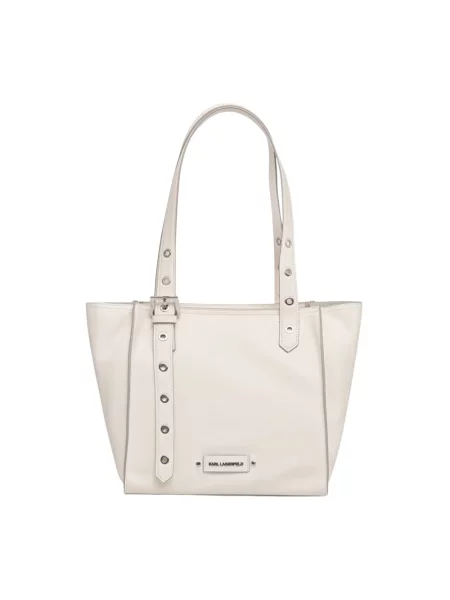 Karl Lagerfeld torebka tote skórzana K/EYELETS beżowa