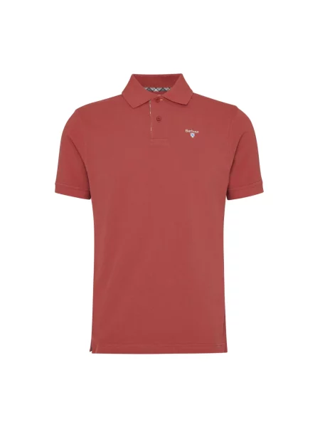 Koszulka polo Barbour w kratę czerwona