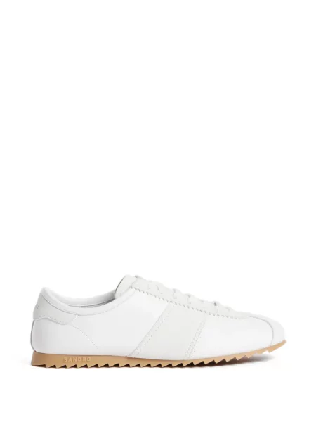 Sneakerși Sandro din piele de căprioară alb