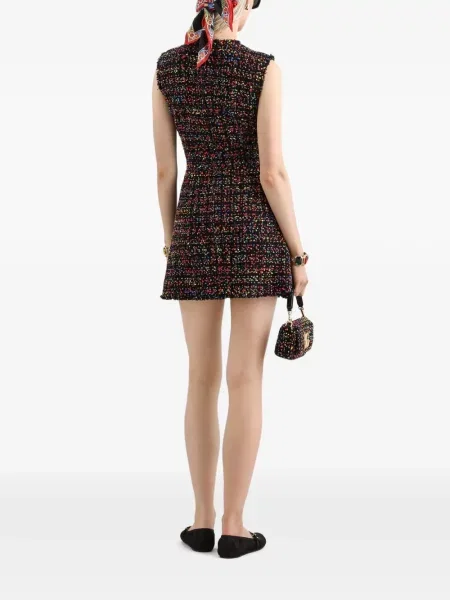 Φόρεμα Dolce & Gabbana tweed μαύρο