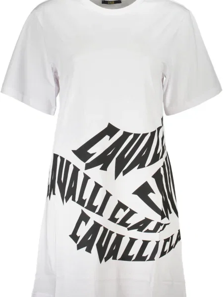 Kratek obleka mini obleka Cavalli Class bela
