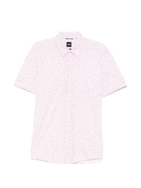 Cămașă Boss cu model floral cu imagine alb