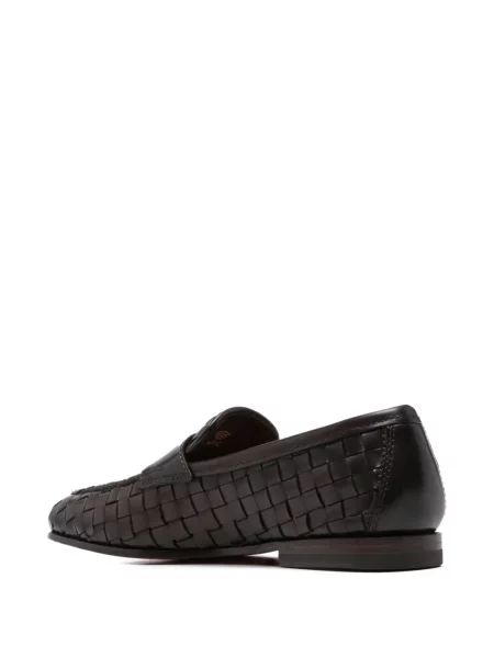 Pantofi loafer Santoni din piele maro