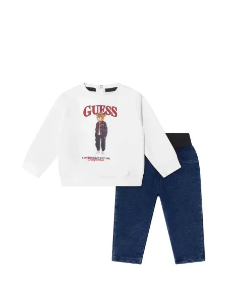 Jeansy dziecięce Guess białe