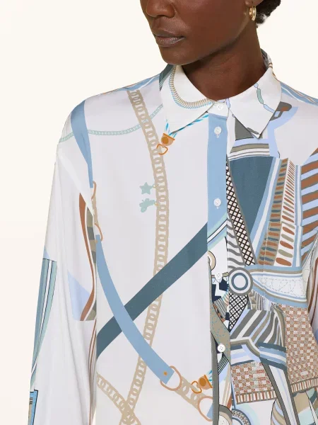 Herzen's Angelegenheit Koszula Z Jedwabiu blau biała