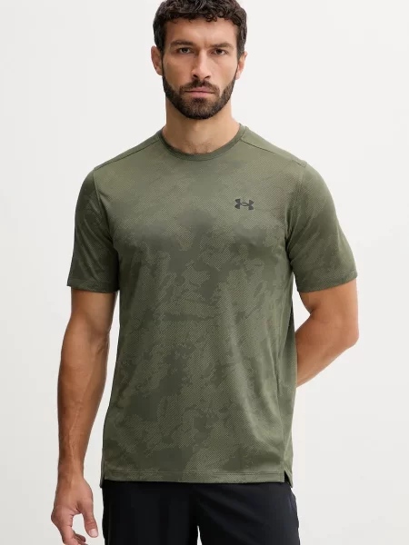 Тениска за трениране Under Armour с десен зелено