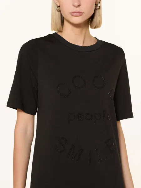 Miss Goodlife Sukienka Z Dżerseju Z Ozdobnymi Kamykami schwarz czarna