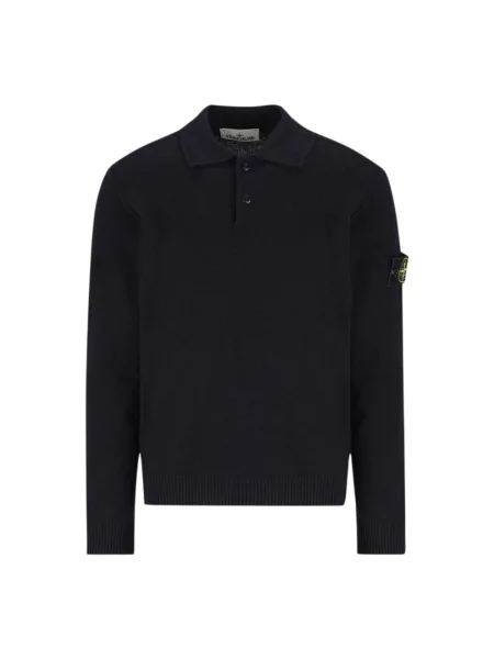 Sweter Stone Island wełniany z kamieniami niebieski
