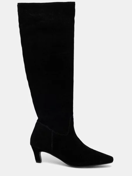 Замшевые сапоги Answear.lab на шпильке черные