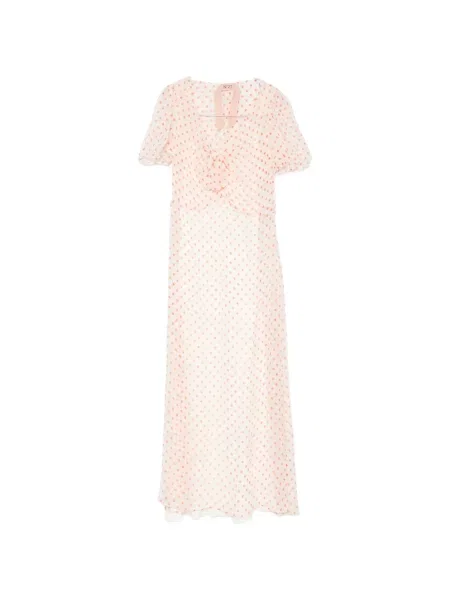 Rochie N°21 de mătase cu buline alb
