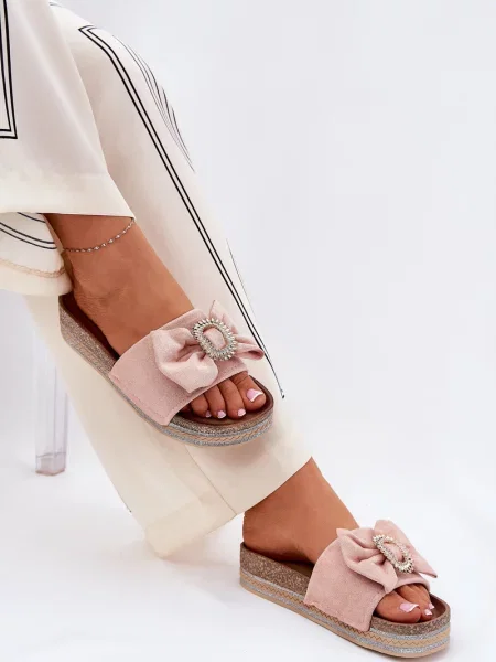 Copati Boto z lokom s platformo roza