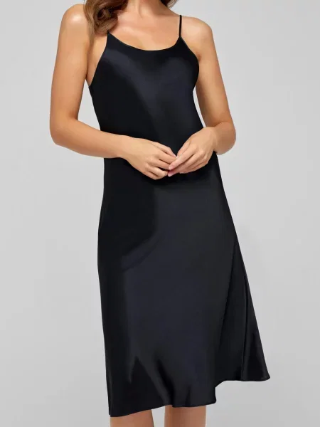 Шовкова нічна сорочка Marc&andre чорна