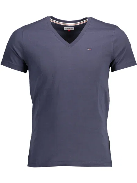 Tricou Tommy Jeans din jerseu scurt albastru