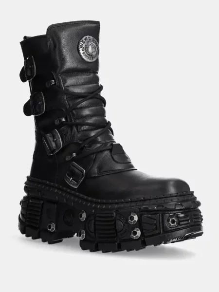New Rock Kožené workery Itali Negro Nomada Negro + Tank Casco Negro čierna