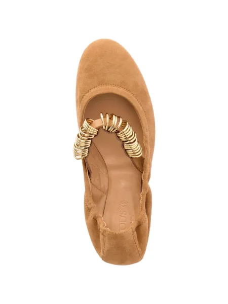 Balerini Tod's din piele de căprioară auriu