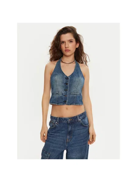 One Teaspoon Top Slim Fit modra