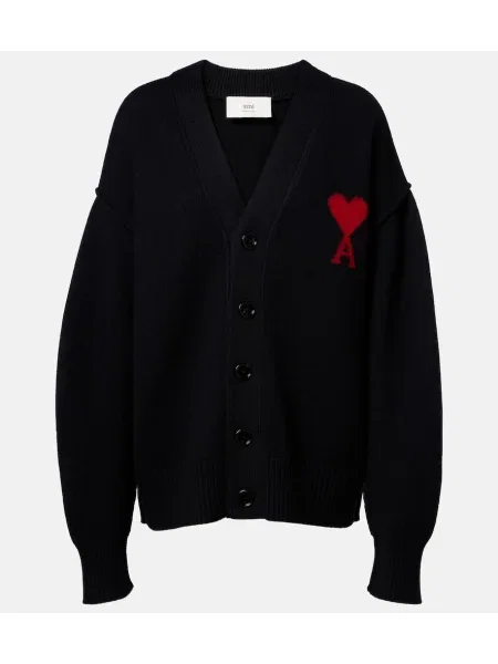 Cardigan Ami Paris de lână negru