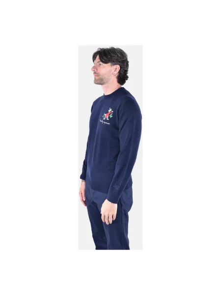 Lekki sweter Mc2 Saint Barth wełniany niebieski