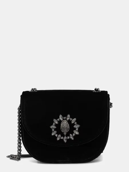 Velur torbica Kurt Geiger London Chelsea črna