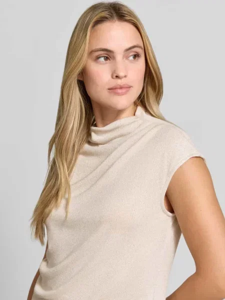 Bluzka o kroju slim fit z mieszanki w imitacji dzianiny Swing