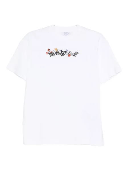 Tricou Off-white cu model floral alb
