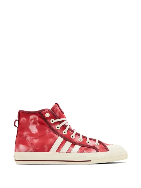 Pantaloni Adidas cu dungi alergare roșu