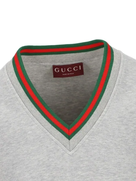 Pulover Gucci cu decolteu în V gri