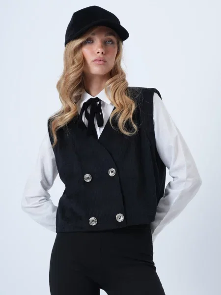 Trend Alaçatı Stili Vestă negru