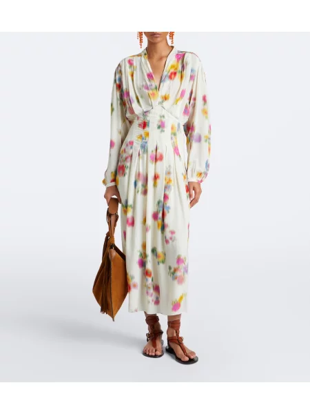 Rochie midi Marant Etoile din satin cu model floral