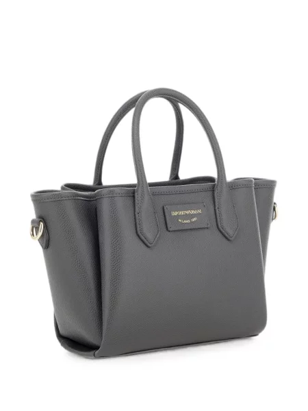 Шопинг чанта Emporio Armani с автограф сиво