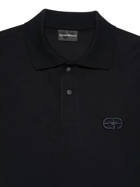 Поло тениска Emporio Armani бродирана синьо