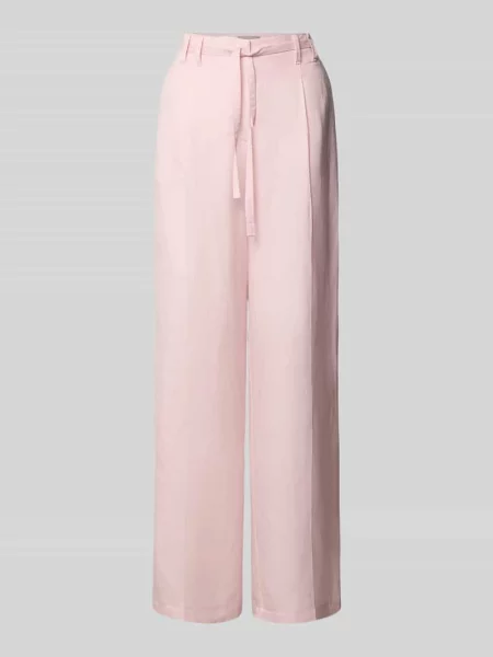 Spodnie Wide Leg z mieszanki lnu z Christian Berg Woman Selection różowe