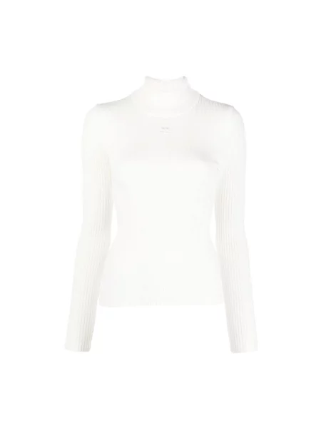 Sweter Courreges z logo biały
