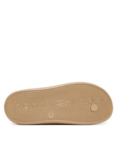 Női flip-flop papucs Tommy Hilfiger Pearlized Summer Sandal safari canvas pearlized Pearlized Summer Sandal bézs