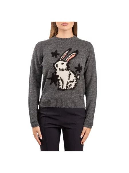 Sweter Weekend Max Mara wełniany szary