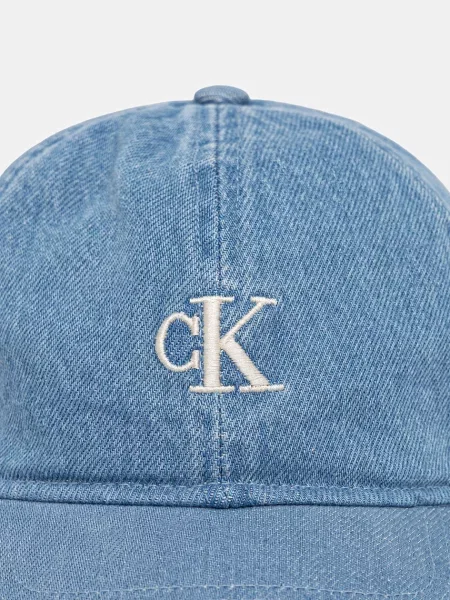 Calvin Klein Šiltovka Monogram Embroidery Denim Cap modrá
