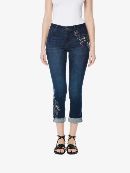 KOROSHI Jeans deschis / albastru denim / verde smarald / roșu bej