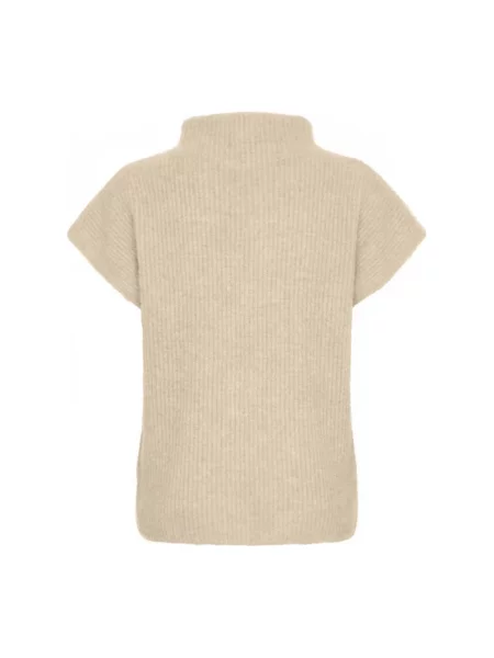 Sweter Btfcph z kaszmiru z krótkim rękawem beżowy