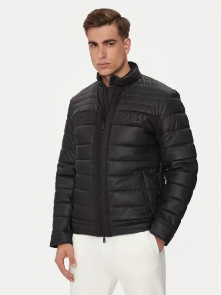 GUESS Prijelazna jakna / melange crna