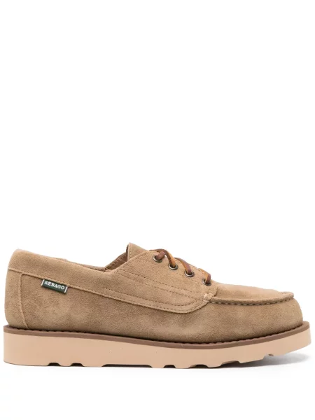 Pantofi loafer Sebago cu șireturi din piele de căprioară maro