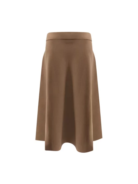 Lniana spódnica midi Max Mara brązowa