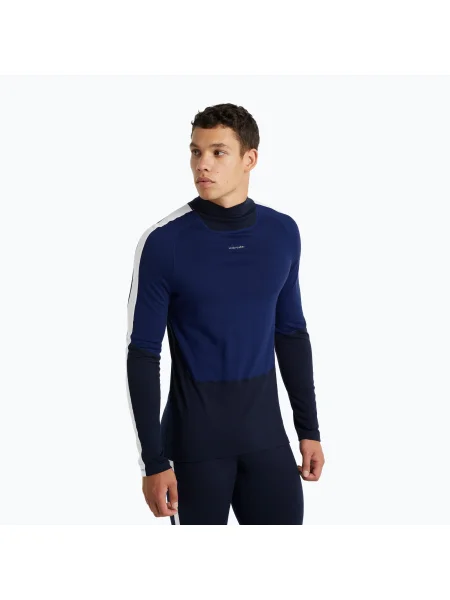 Longsleeve termoaktywny icebreaker Oasis Sonebula High Neck navy/royal navy/snow/cb