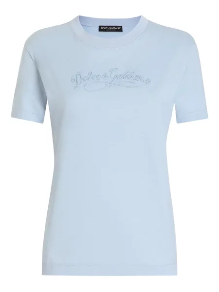 Tricou Dolce & Gabbana cu broderie albastru