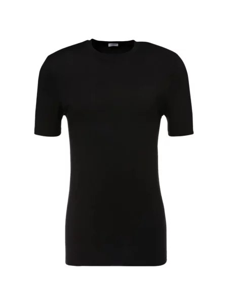 Scurt tricou Zimmerli cu decolteu rotund negru
