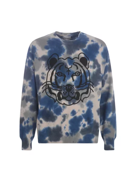 Sweter Kenzo z nadrukiem szary