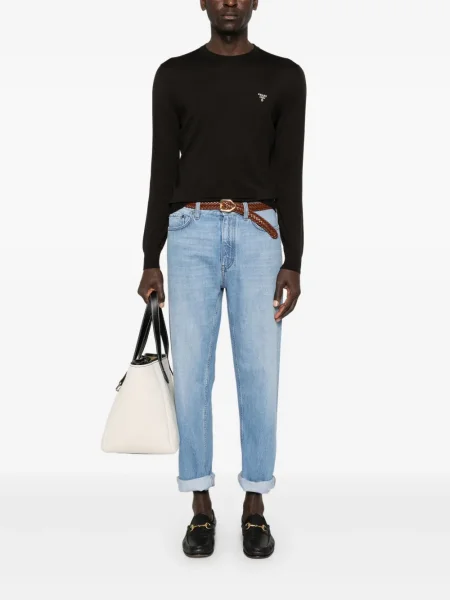 Pulover Prada cu broderie maro