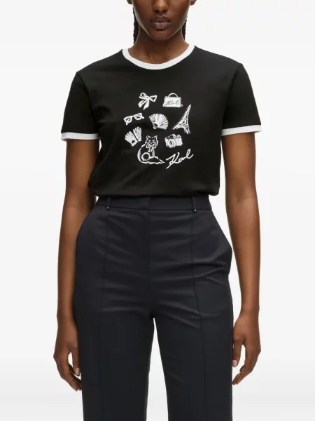 Tricou Karl Lagerfeld cu imagine negru