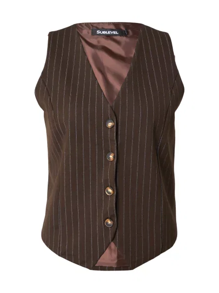 Sublevel Vestă de costum maro alb